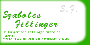 szabolcs fillinger business card